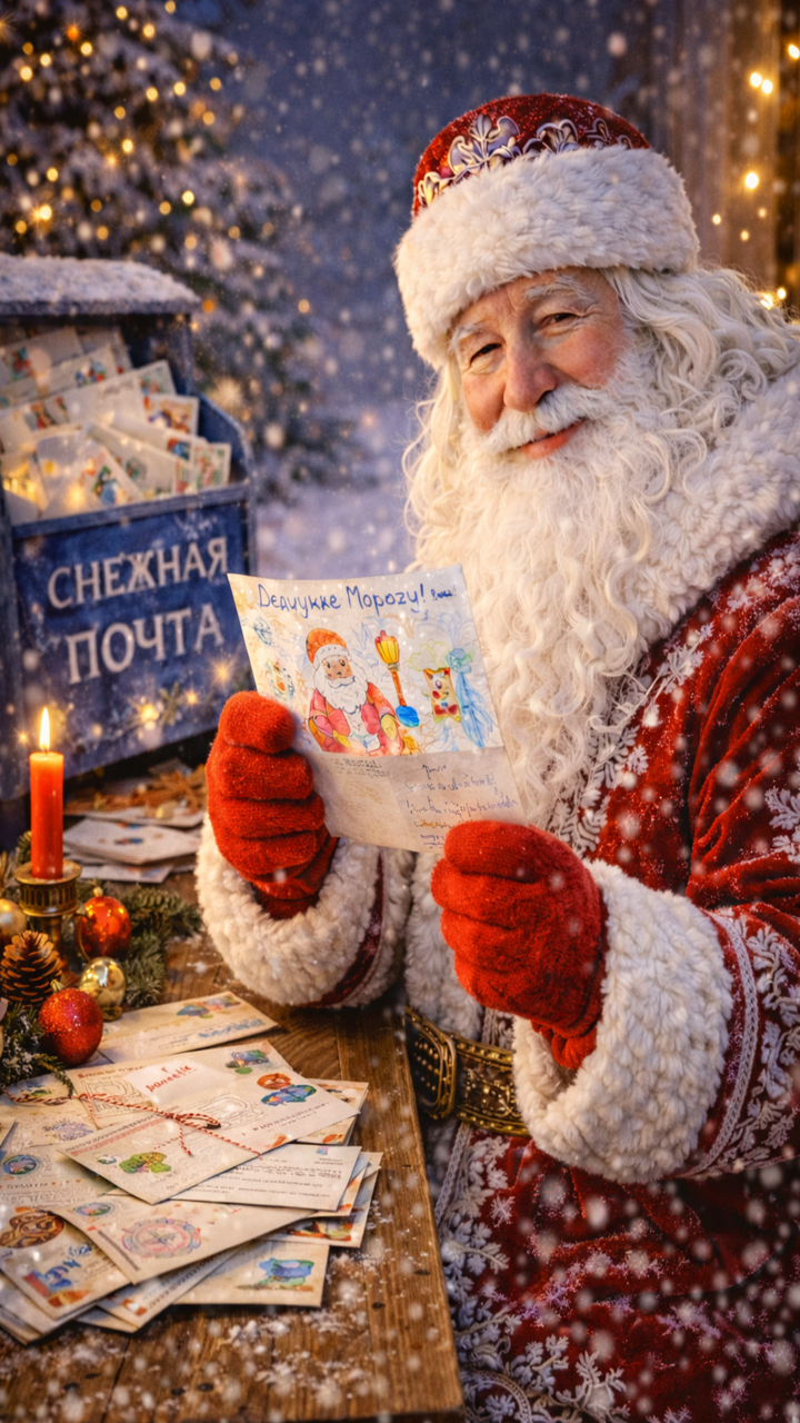 Дед Мороз читает письма